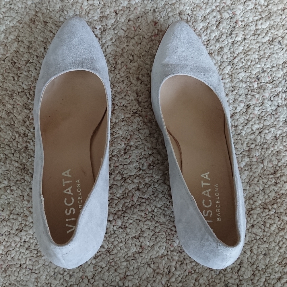 Viscata Verona Suede Wedges in Light Gray size US 10 - Picture 4 of 16
